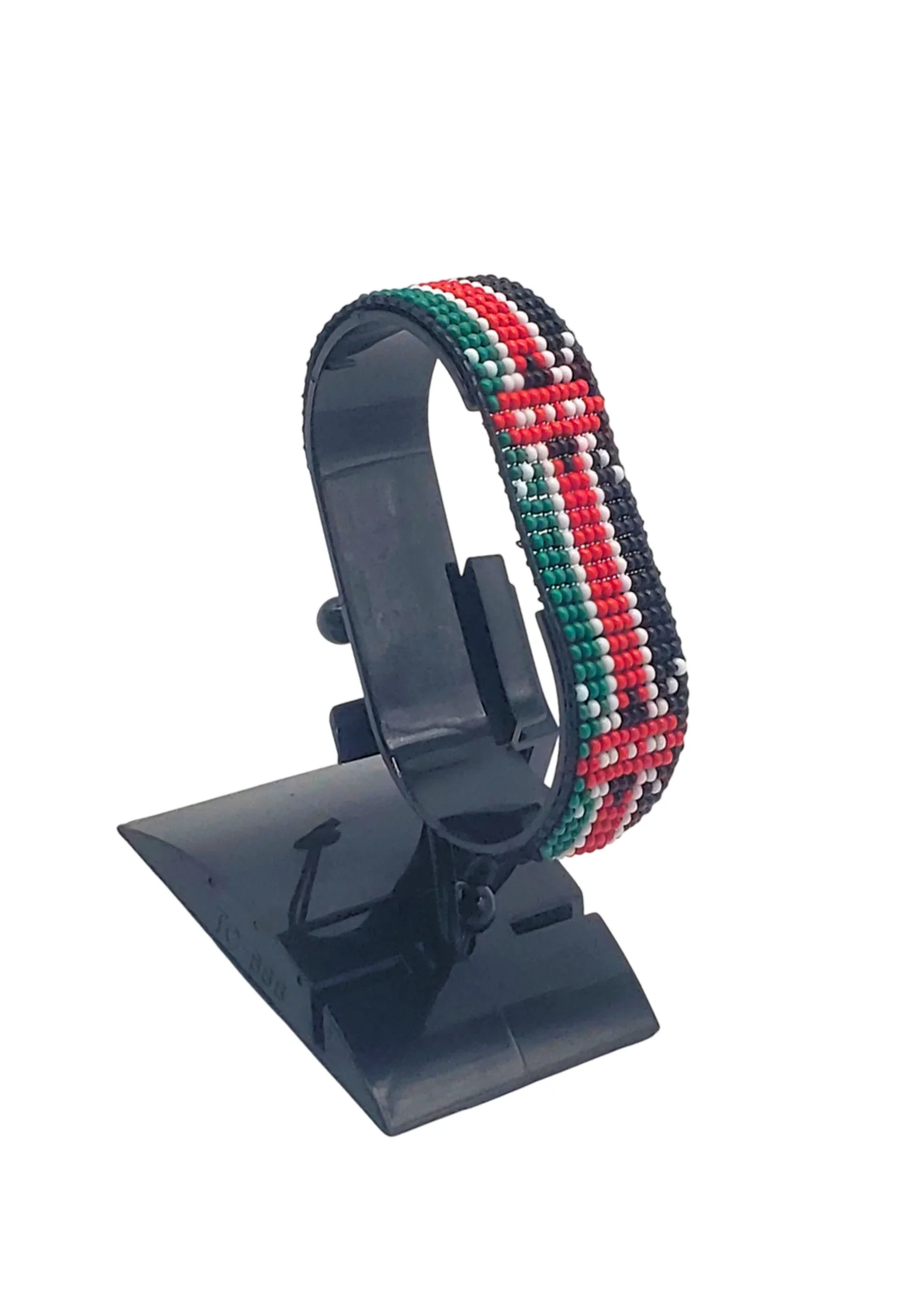 Kenya Adjustable Flag Bracelet handcrafted with the colors of the Kenya flag.